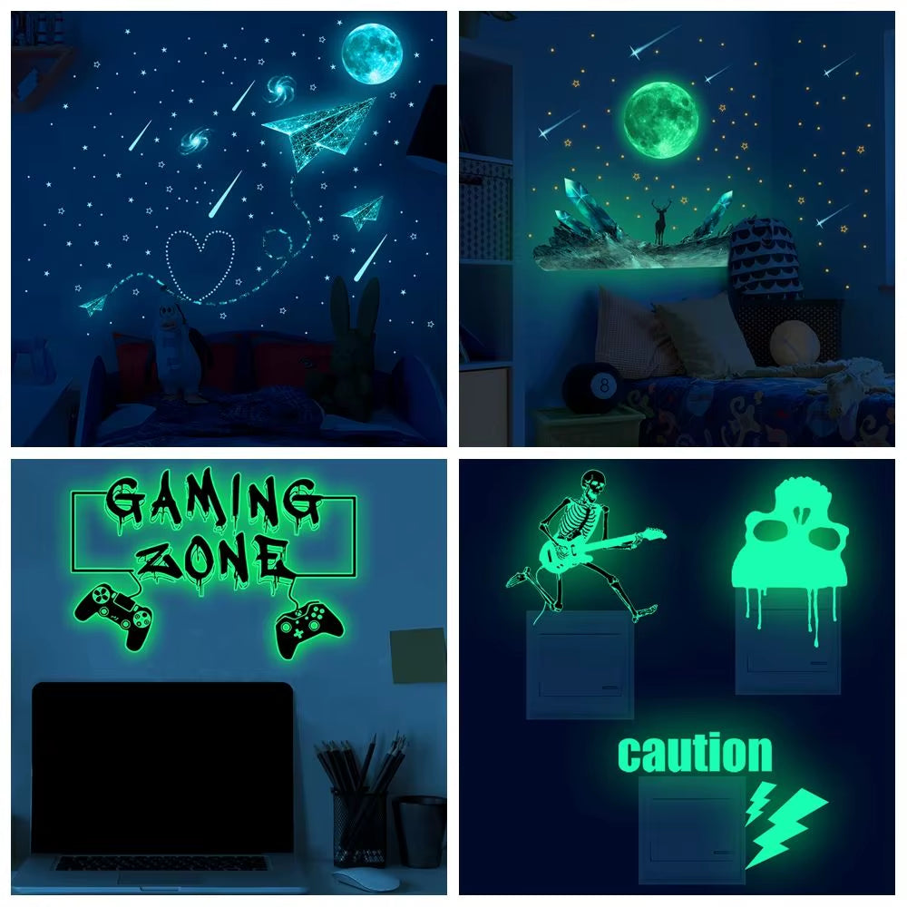 Cosmic Starry Sky Game Handle Gaming Zone Video Home Decor Luminous Creative Decorative Glow in the Dark Wall Sticker for Living