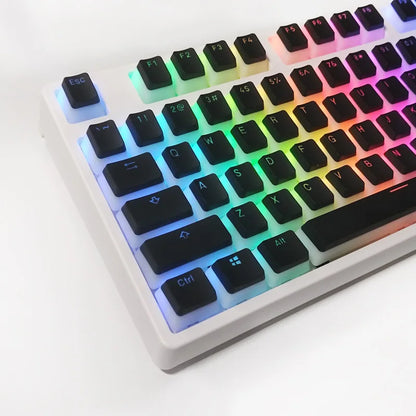 Pudding Keycap RU Layout Double Shot PBT Keycaps Feature a Translucent Dual-Layer Style  Russian Keycap