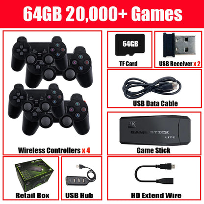Video Game Console 2.4G Double Wireless Controller Game Stick 4K 20000 Games 64 32GB Retro Games for PS1/GBA Boy Christmas Gift