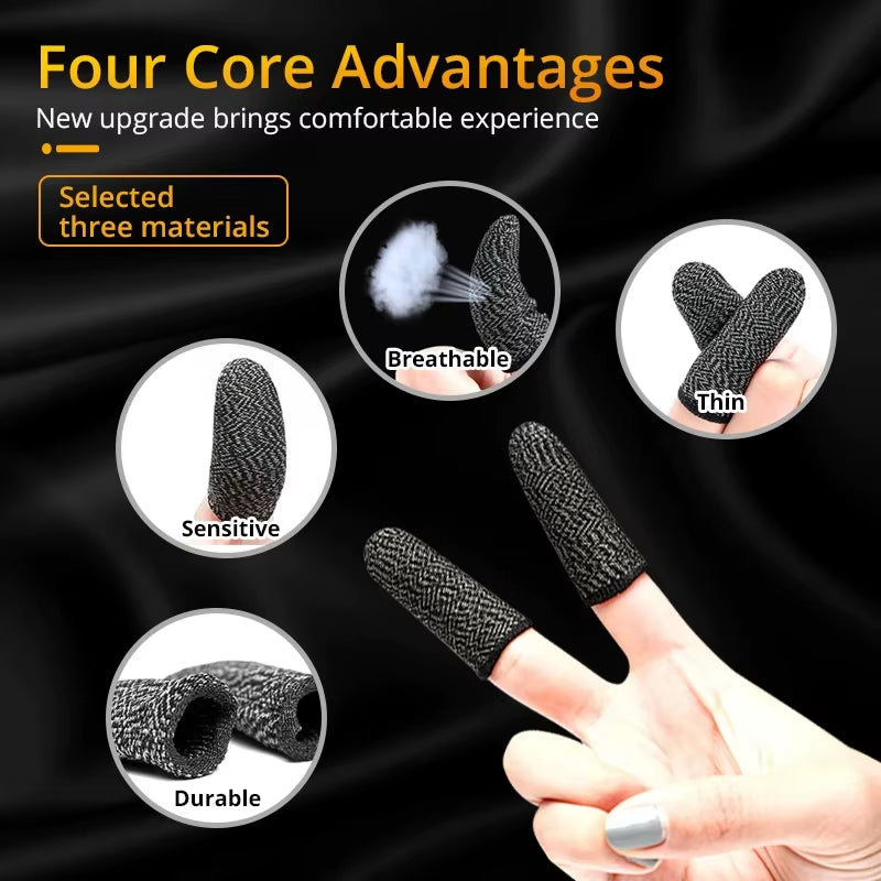 Gaming Finger Sleeve Breathable Fingertips for PUBG Games Anti-Sweat Touch Screen Finger Cots Cover Sensitive Mobile Touch Glove