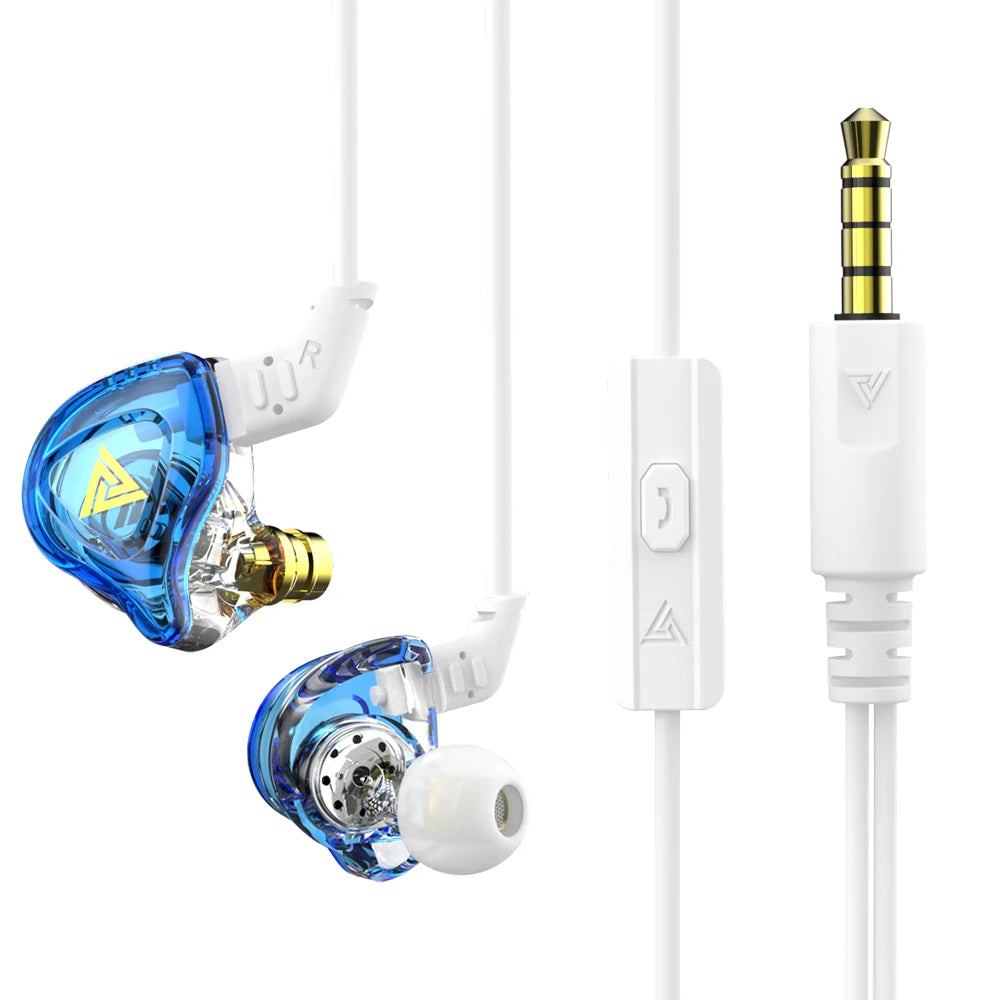 Original QKZ AK6 Copper Driver Hifi Wired Earphone Race Sport Headphone Bass Stereo Headset Music Earbuds 3.5MM in Ear with Mic