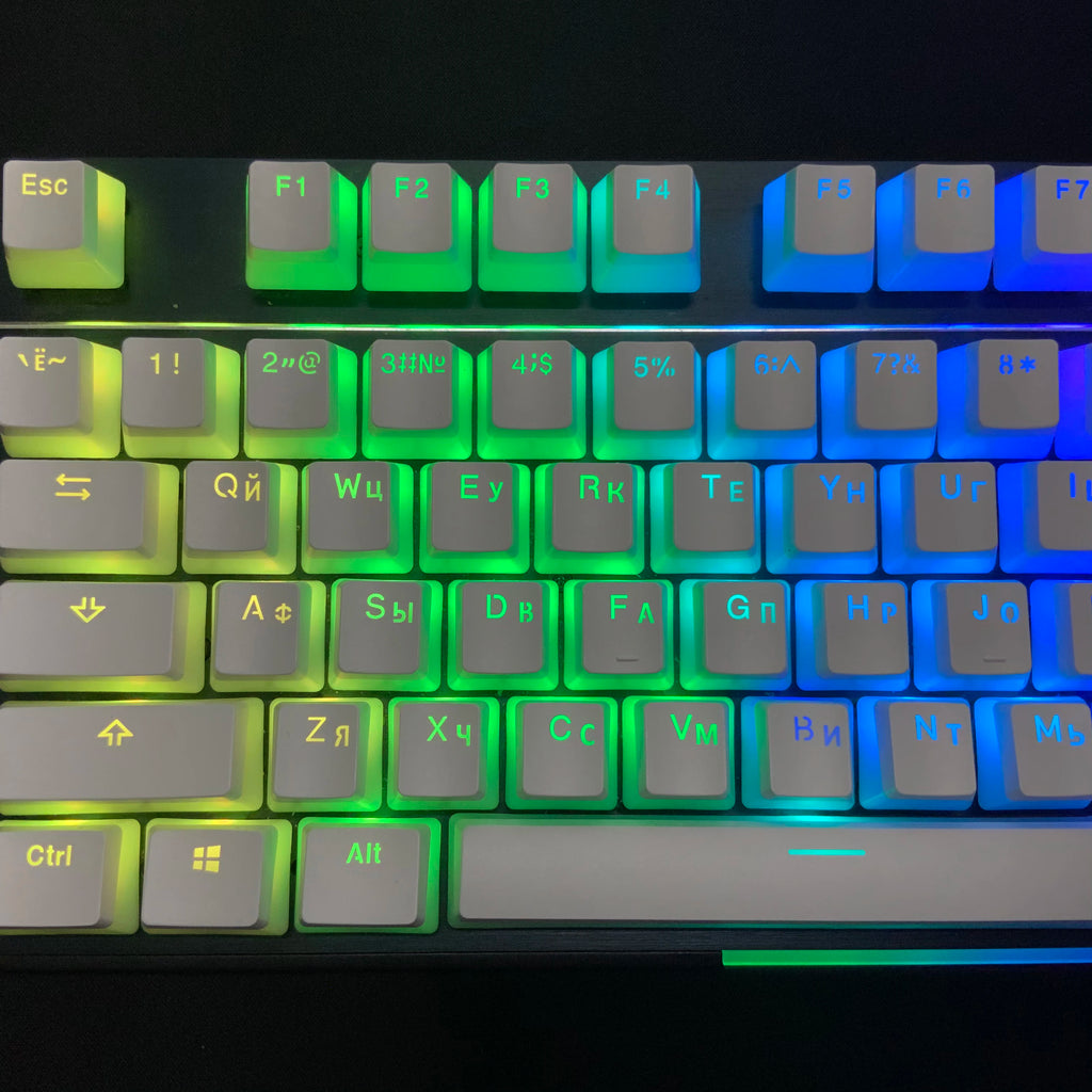 Pudding Keycap RU Layout Double Shot PBT Keycaps Feature a Translucent Dual-Layer Style  Russian Keycap