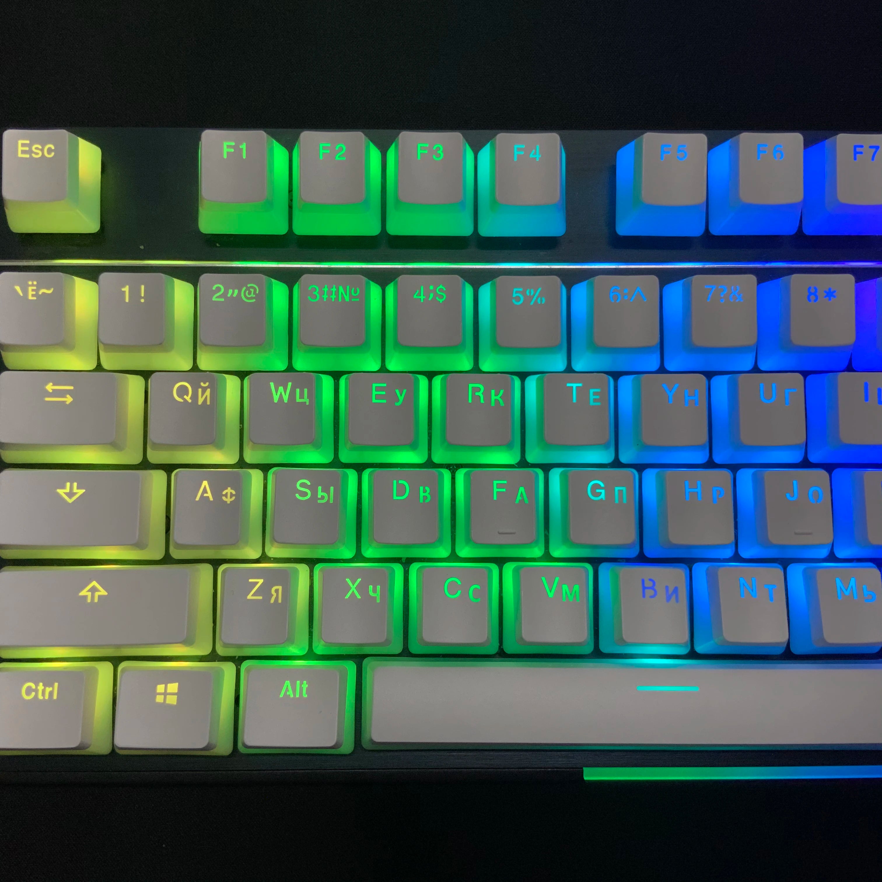 Pudding Keycap RU Layout Double Shot PBT Keycaps Feature a Translucent Dual-Layer Style  Russian Keycap