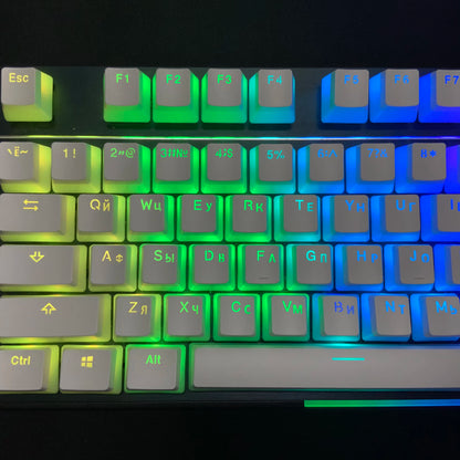 Pudding Keycap RU Layout Double Shot PBT Keycaps Feature a Translucent Dual-Layer Style  Russian Keycap