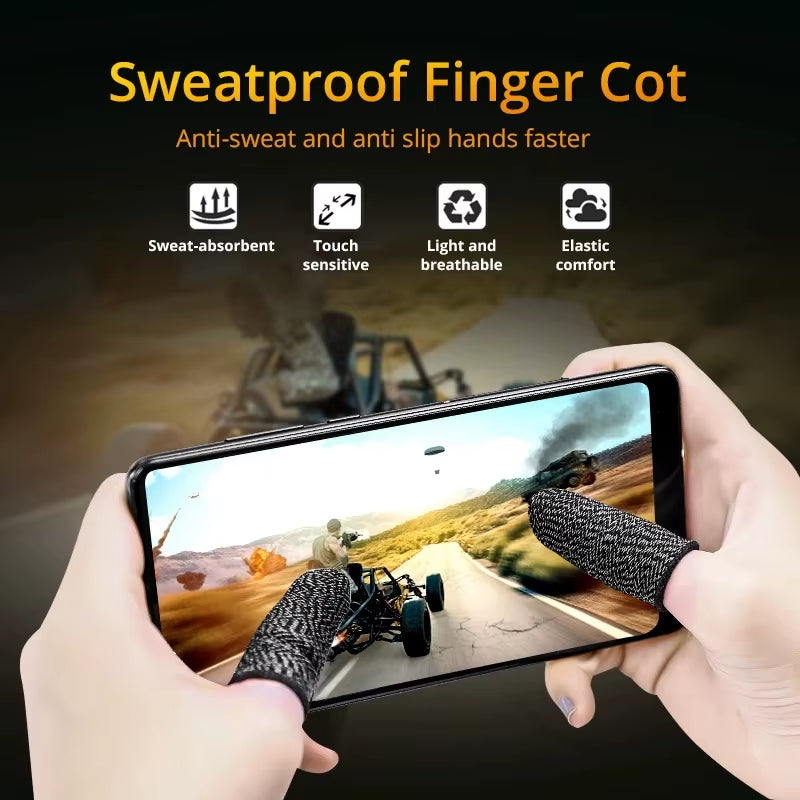Gaming Finger Sleeve Breathable Fingertips for PUBG Games Anti-Sweat Touch Screen Finger Cots Cover Sensitive Mobile Touch Glove