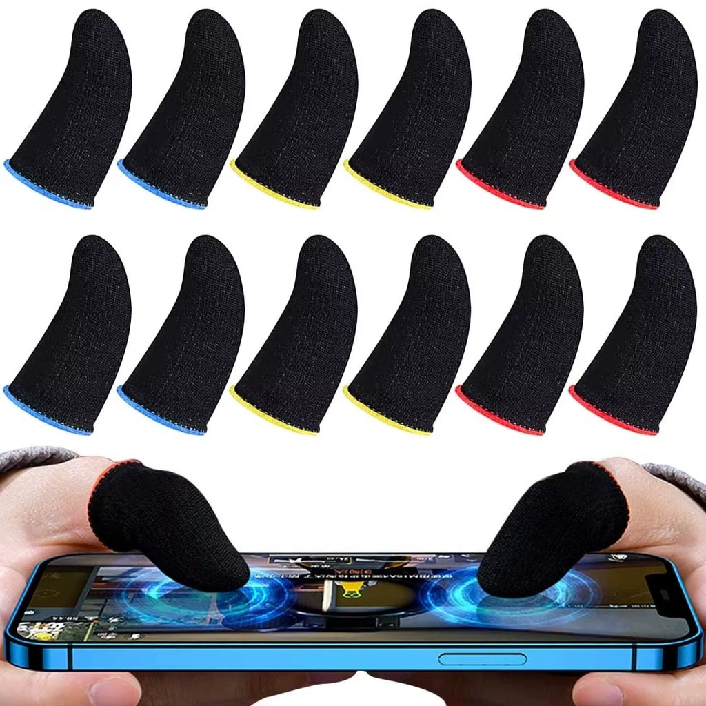 Gaming Finger Sleeve Breathable Fingertips for PUBG Games Anti-Sweat Touch Screen Finger Cots Cover Sensitive Mobile Touch Glove