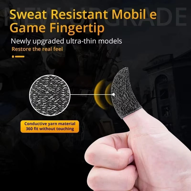 Gaming Finger Sleeve Breathable Fingertips for PUBG Games Anti-Sweat Touch Screen Finger Cots Cover Sensitive Mobile Touch Glove