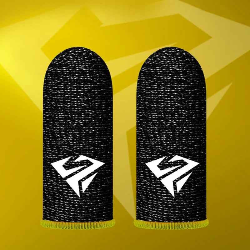 2 Pcs Game Fingertip Gloves Sweatproof Anti-Slip Gamer Thimbles Touch Screen Finger Sleeve Breathable Fingertip Cover for Gamer
