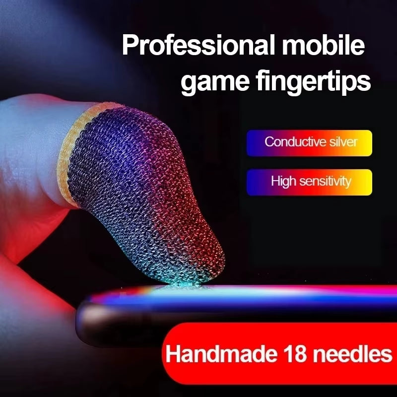 Gaming Finger Sleeve Breathable Fingertips for PUBG Games Anti-Sweat Touch Screen Finger Cots Cover Sensitive Mobile Touch Glove